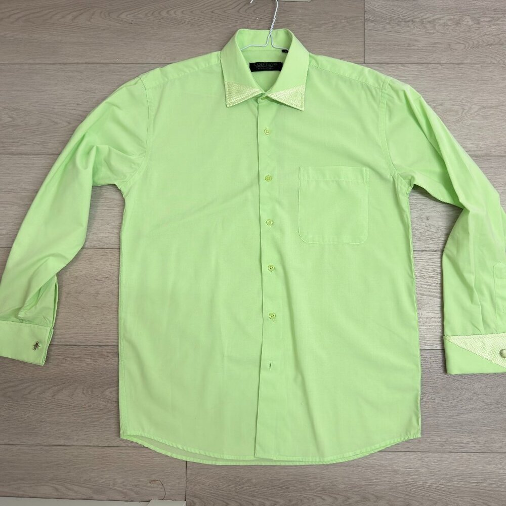 Camp David International Lime Green Dress Shirt - 100% Pure Cotton LARGE